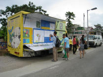 This is a photo showing the roving exhibition at Kiu Hing Road (Tin Liu Tsuen)