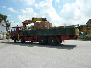 This is a picture showing the frequent use of heavy vehicles along Kung Um Road
