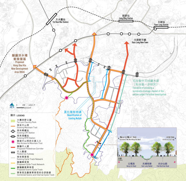 This is a plan showing the proposed pedestrian and cycling connectivity.
